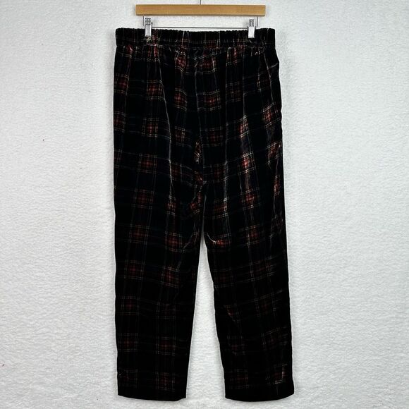 J.Crew Velvet Peyton Wide Leg Pants Womens 14T Tall Stewart Tartan Plaid Holiday - Picture 6 of 14